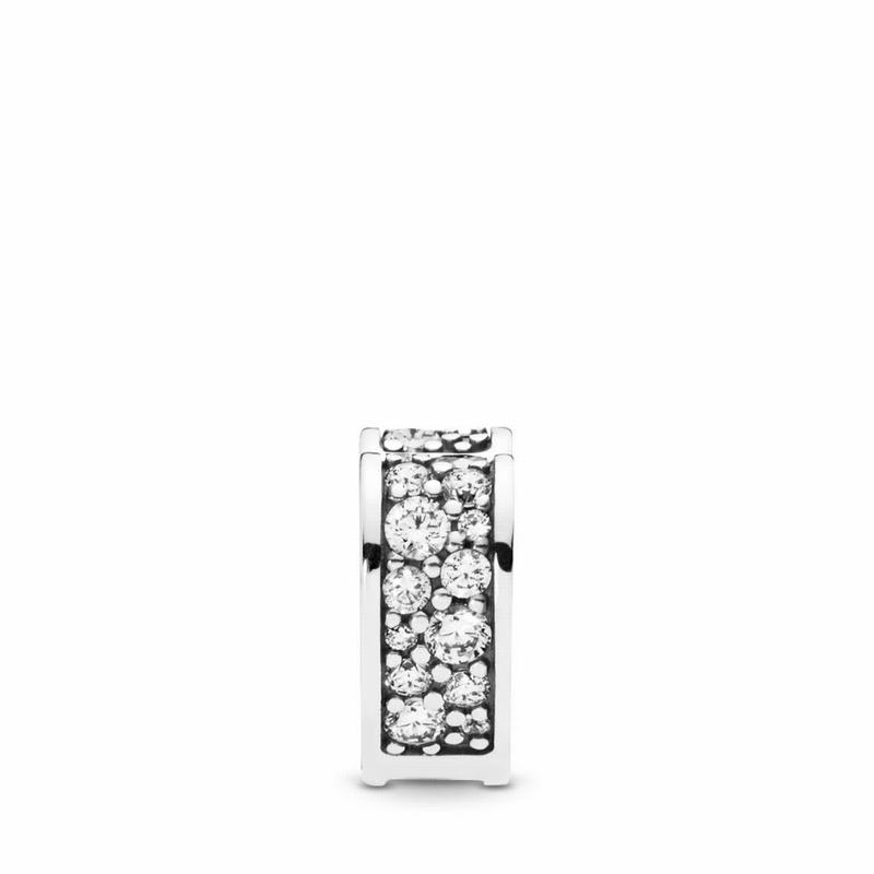 Pandora Sparkling Arcs Of Love Clip Charm Ireland - Sterling Silver/Silicone/Cubic Zirconia - 756482